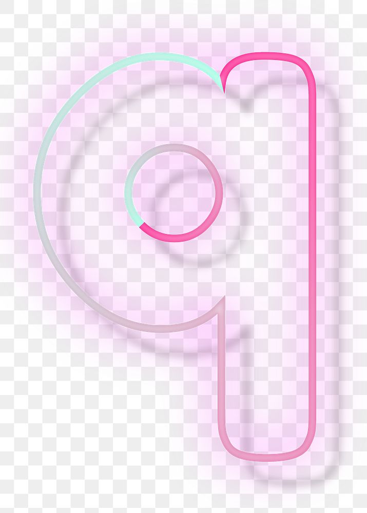 Gradient pink lowercase letter q png
