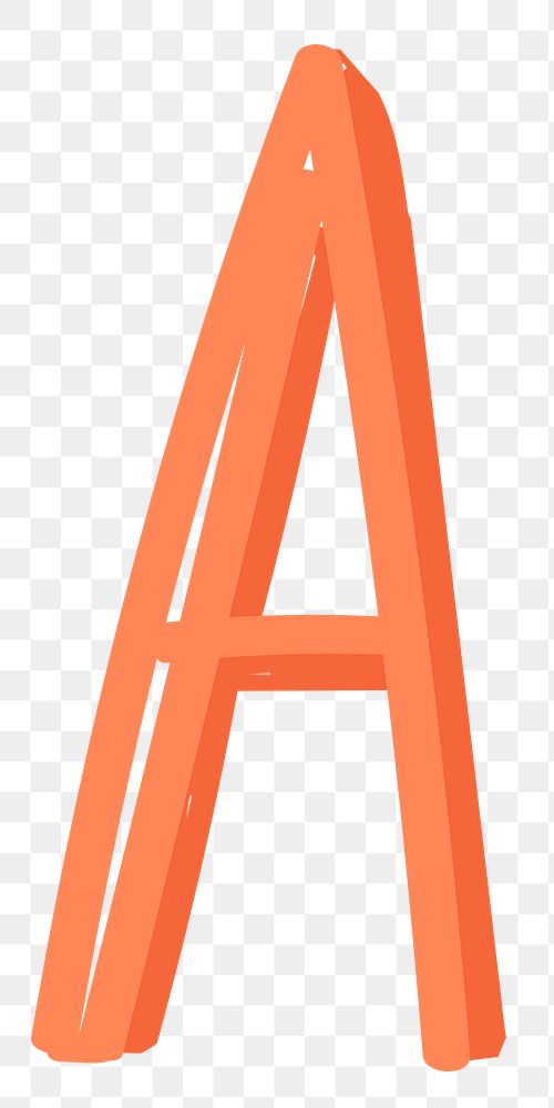 Letter A doodle typography hand drawn font