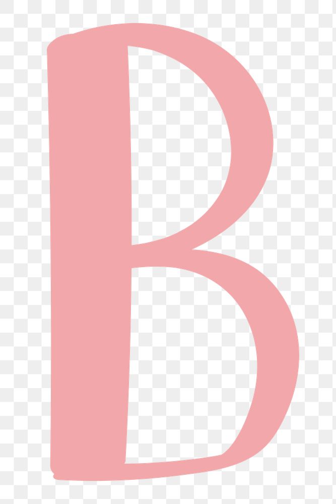 B letter png doodle typography font