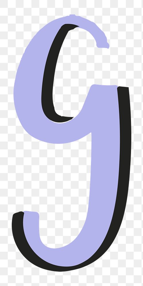 Letter G png doodle typography font