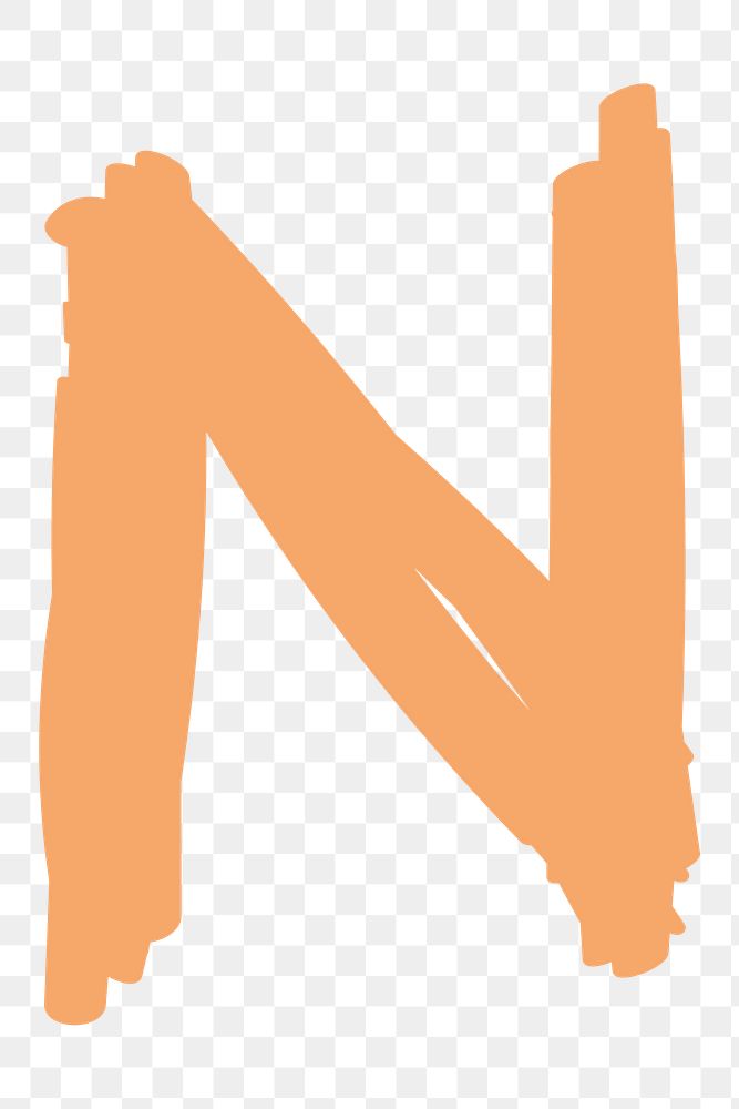 Letter N png hand drawn alphabet typography