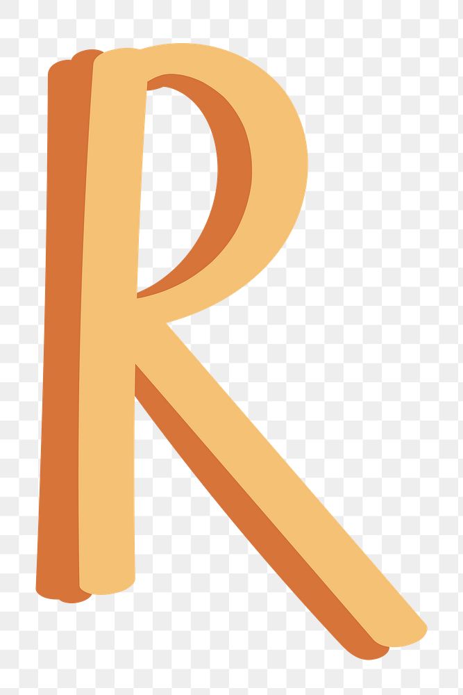Letter R png doodle font typography