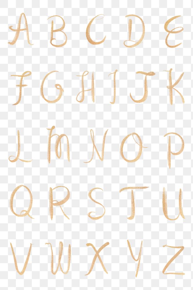 Png calligraphy capital alphabet set | Free PNG - rawpixel