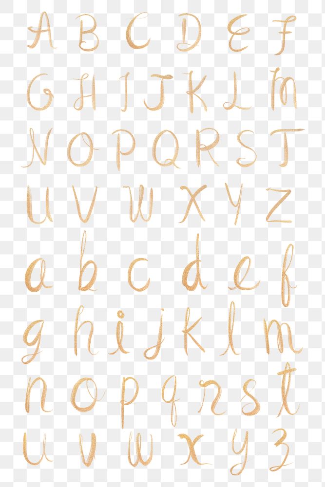 Hand drawn png alphabet typography font