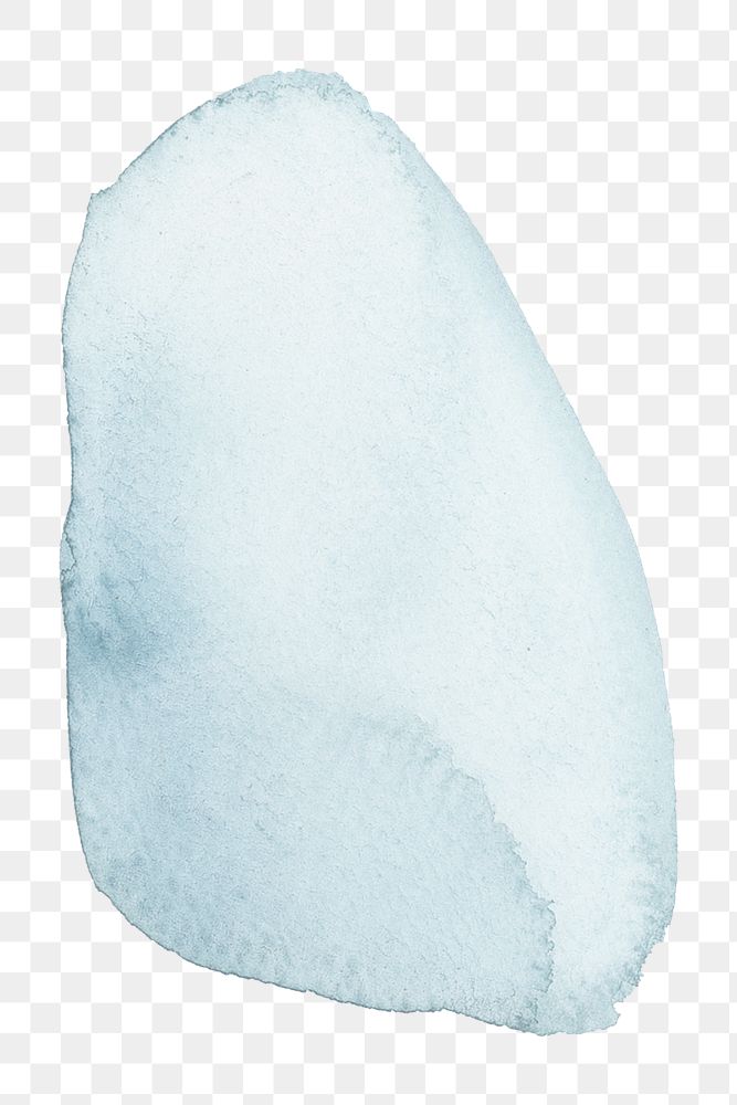Freeform neutral blue watercolor element transparent png