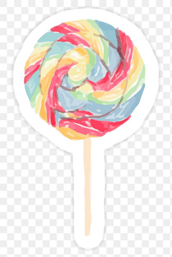 Illustration of hand drawn lollipop icon isolated on transparent background