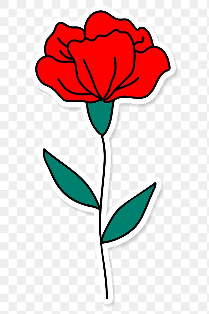 Red romantic rose transparent png