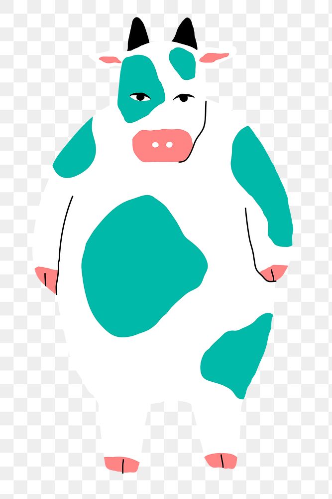 Png chubby cow sticker standing