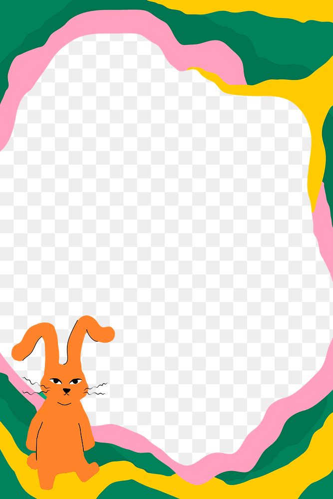 Frame png cute and colorful bunny illustration