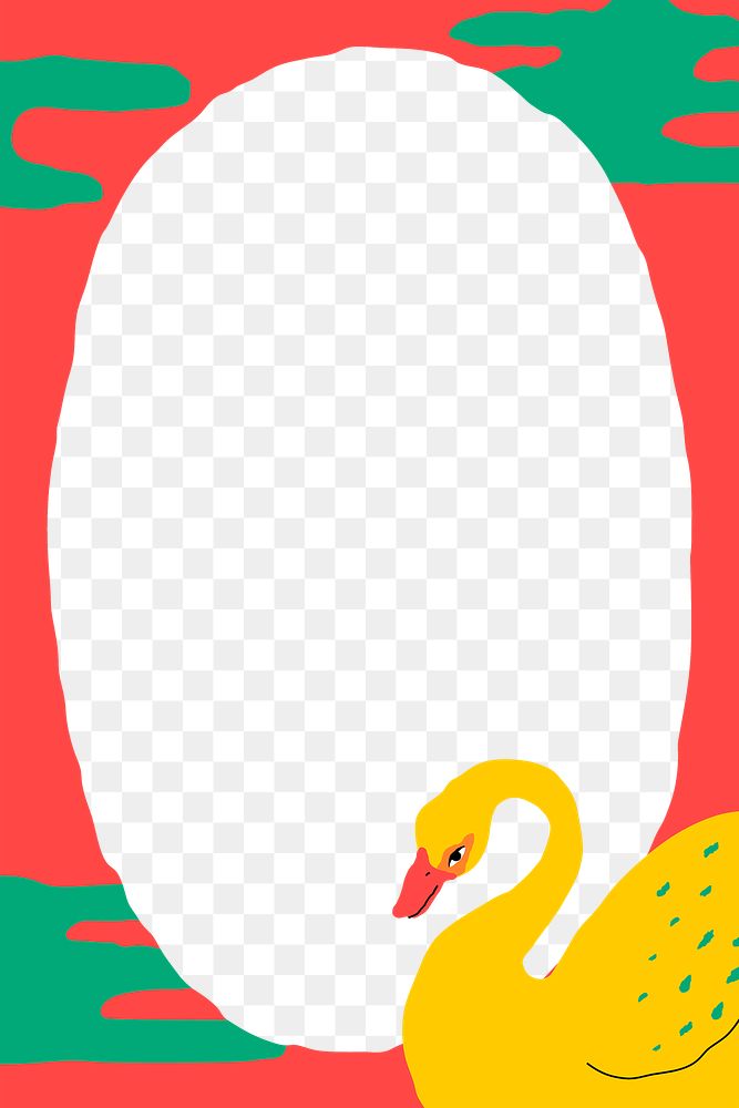 Png swan frame cute animal illustration