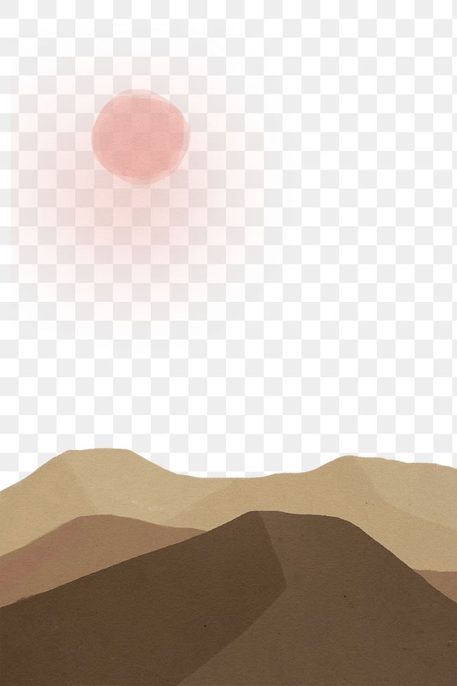 Png mountains with sun transparent background