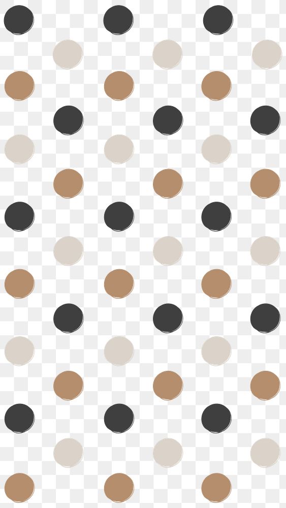 Png polka dot pattern in black and gold on transparent background