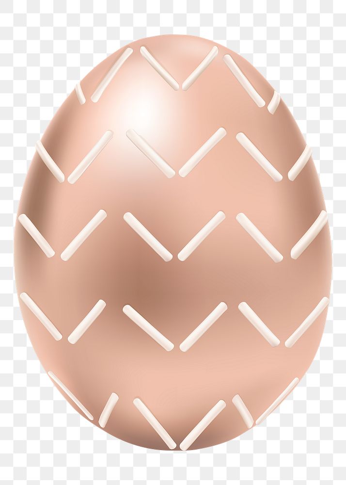 Png 3D easter egg rose gold sticker gold with zig zag pattern