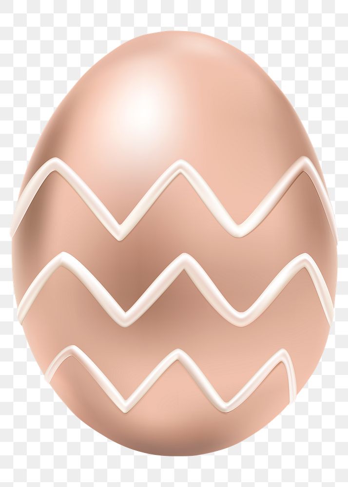 Png 3D easter egg rose gold sticker gold with zig zag pattern