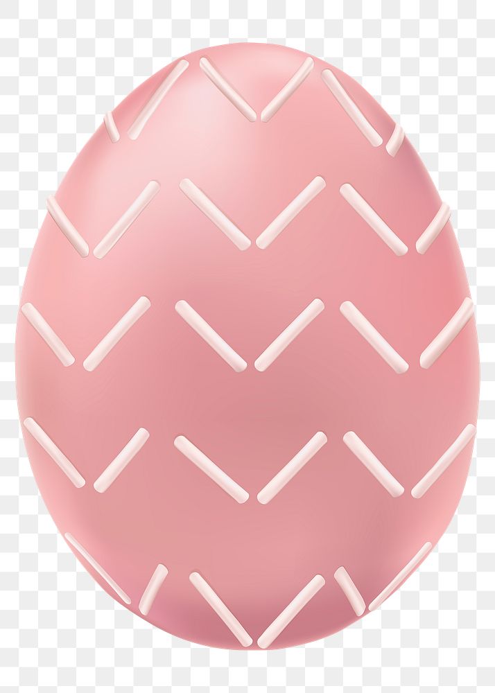 Png 3D easter egg pink sticker gold with zig zag pattern