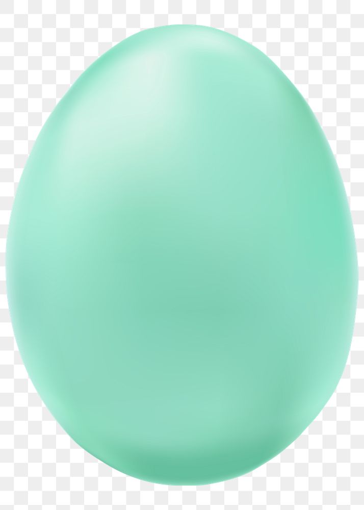 Png green Easter egg 3D matte journal sticker festive celebration