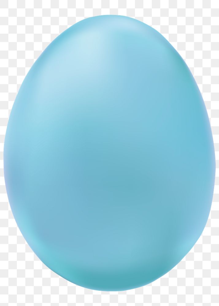 Png blue Easter egg 3D matte journal sticker festive celebration