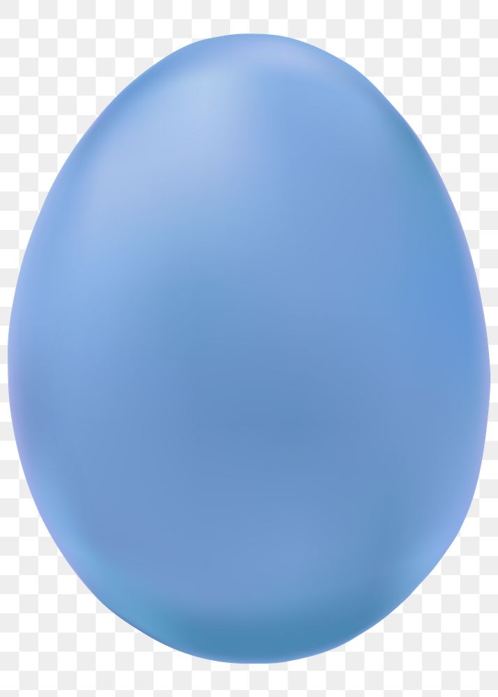 Png blue Easter egg 3D matte journal sticker festive celebration