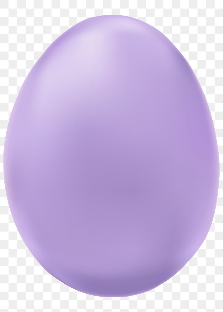 Png purple Easter egg 3D matte journal sticker festive celebration