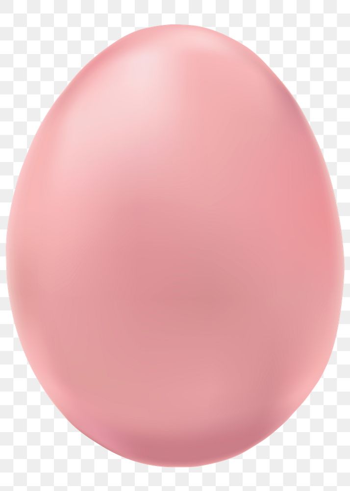 Png pink Easter egg 3D matte journal sticker festive celebration