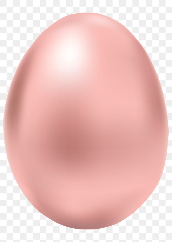 Png pink Easter egg 3D shiny journal sticker festive celebration