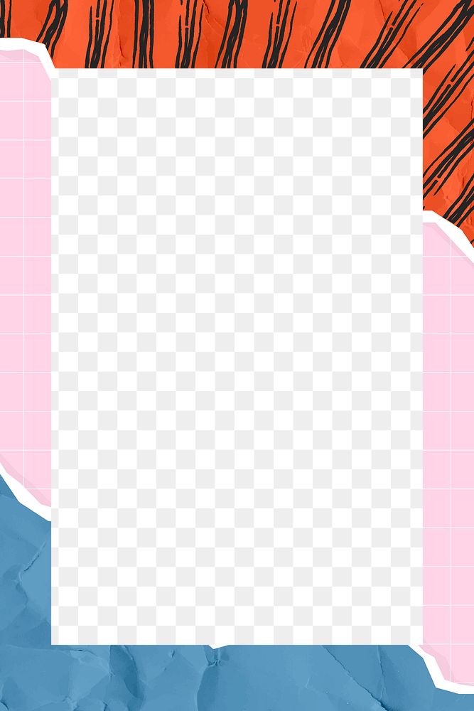 Frame png with colorful ripped paper