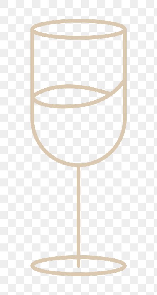 Wine glass png graphic line art style