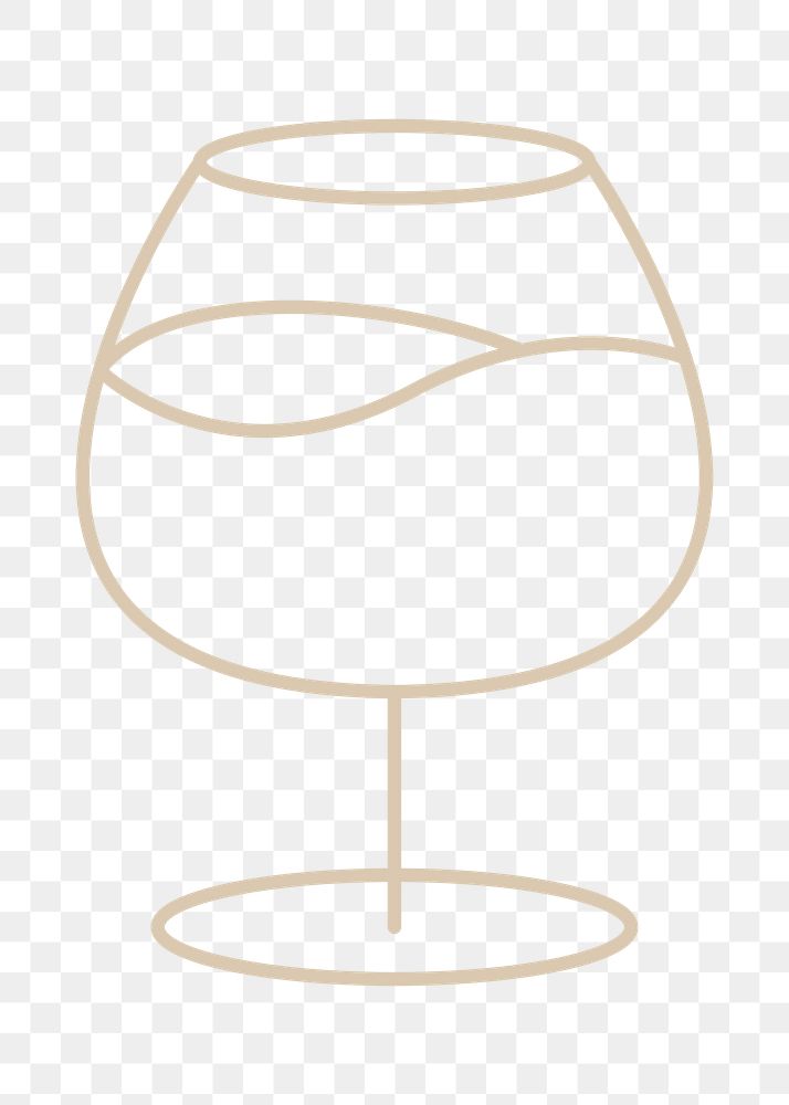 Wine glass png graphic line art style