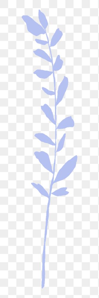 Leaf png cute purple doodle illustration with branch