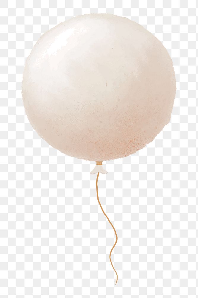 Floating white balloon element png 