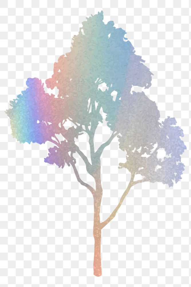 Png gradient tree design element
