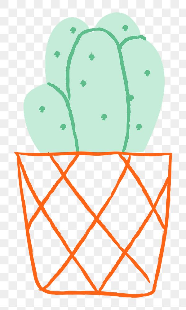 Sea sand cactus png doodle hand drawn