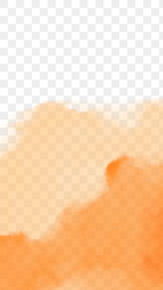 Png watercolor background in orange abstract style