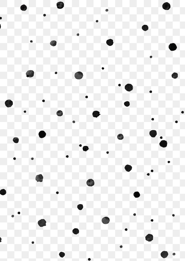 Png pattern of polka dot ink brush texture transparent background