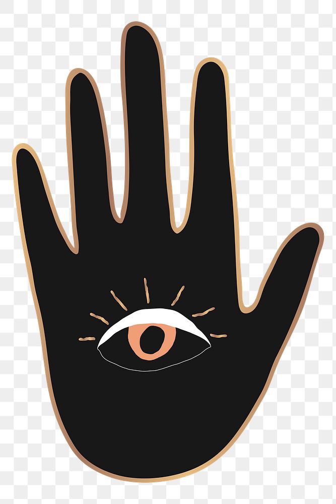 Seeing eye hand logo png mystical magic clipart illustration minimal drawing