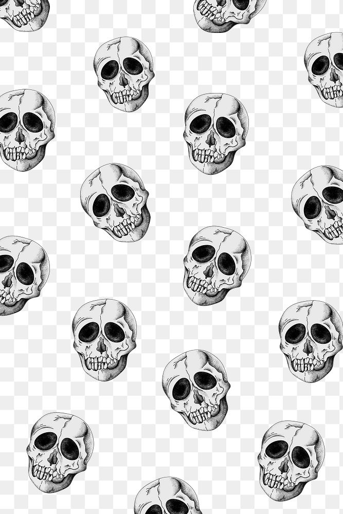 Skull png pattern transparent background