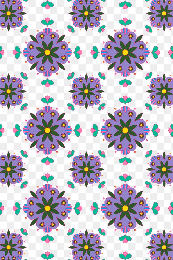 Png Indian mandala flower pattern transparent background