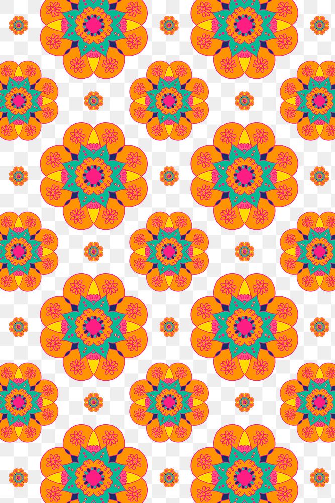 Indian rangoli mandala png pattern transparent background