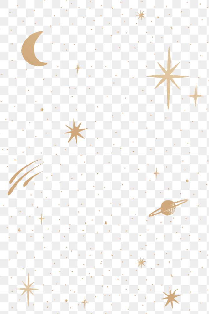 Sparkly stars gold png galaxy sky