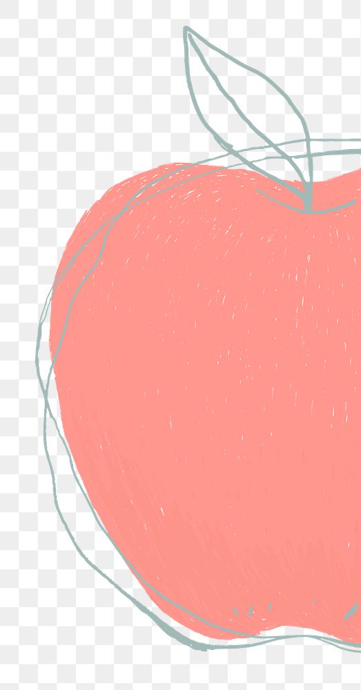Pink apple fruit png hand drawn design space