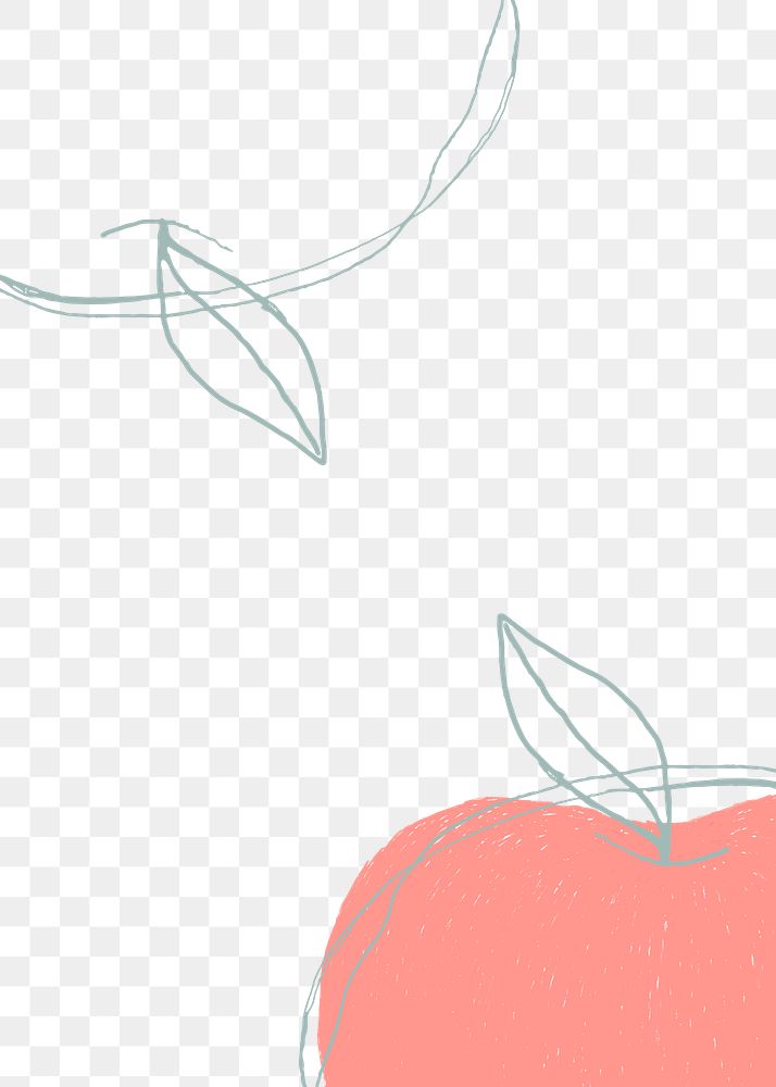 Fruit doodle pink apple png design space