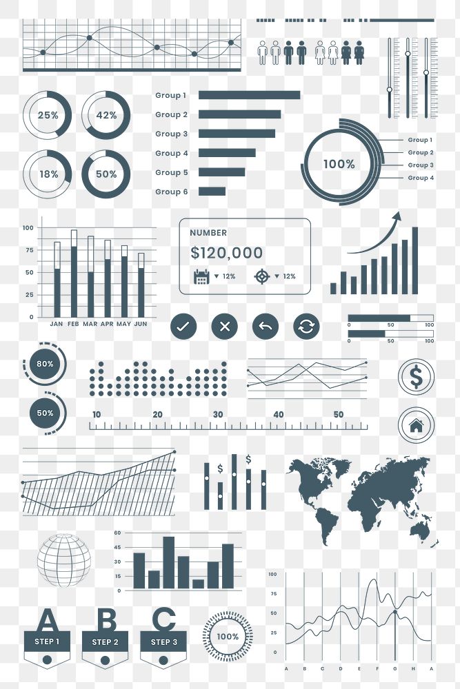 Dashboard business infographic png data analysis