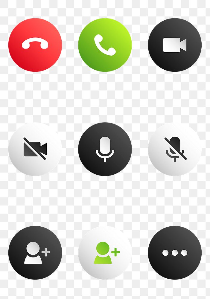 Mobile phone call icon png set