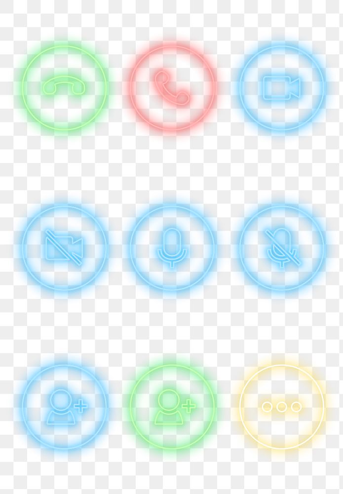 Mobile phone call icon png set