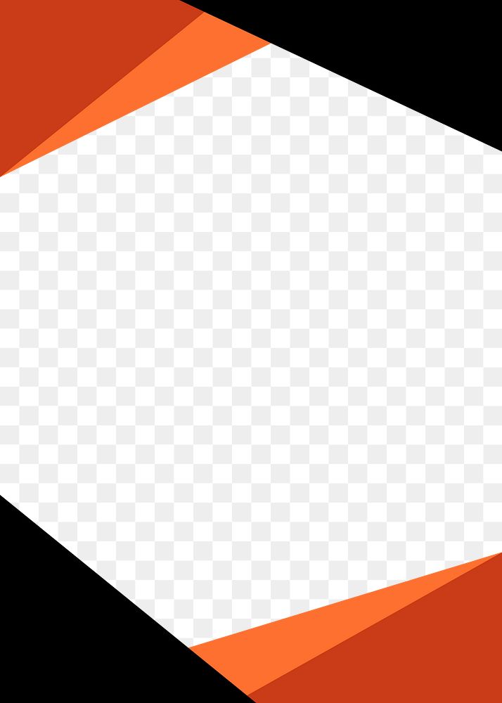 Orange and black frame transparent background png