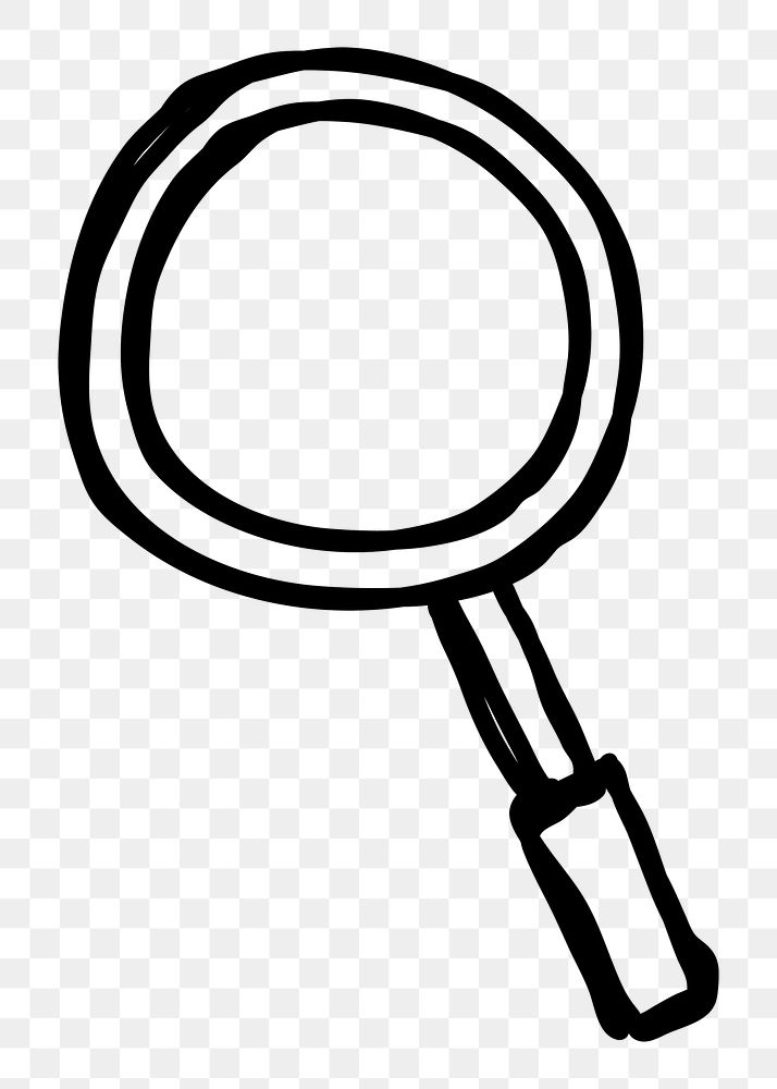 Simple magnifying glass transparent png with doodle design