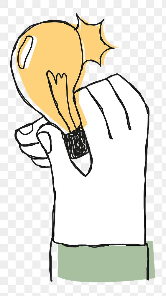 Hand holding light bulb png business energy icon