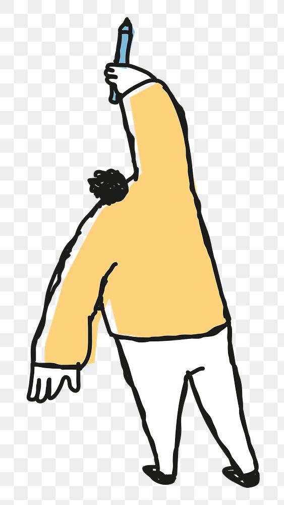 Yellow man drawing png cartoon icon