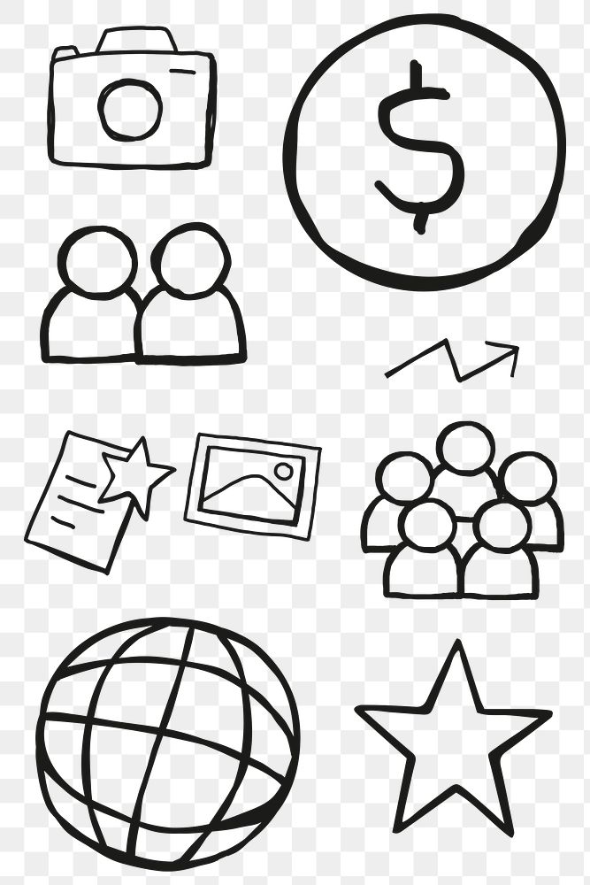 Professional business icon transparent png for marketing set
