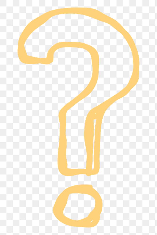 Yellow question mark transparent png sign